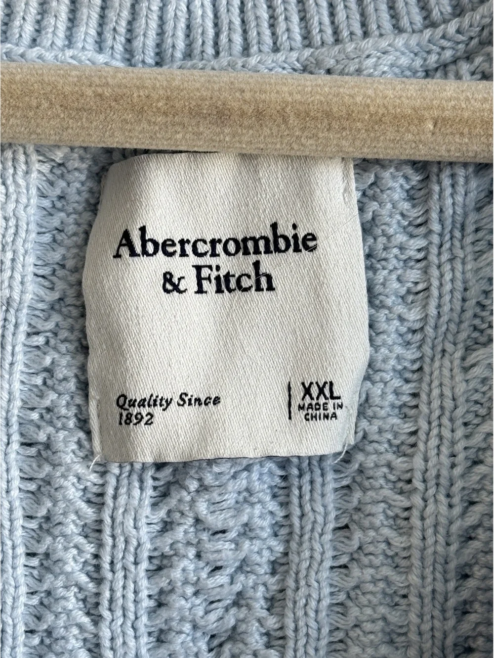 Abercrombie Fitch Cable Knit Sweater Vest Light Blue Women’s XXL